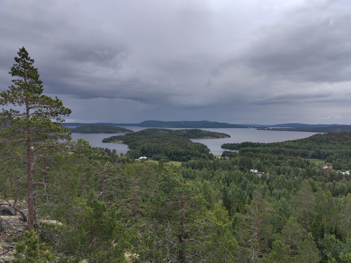 View from Kulberget, cloudy and rainy conditions